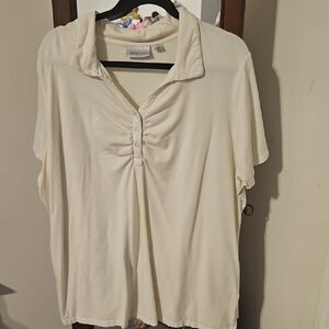 Cream‎ Button-Up Women's Top